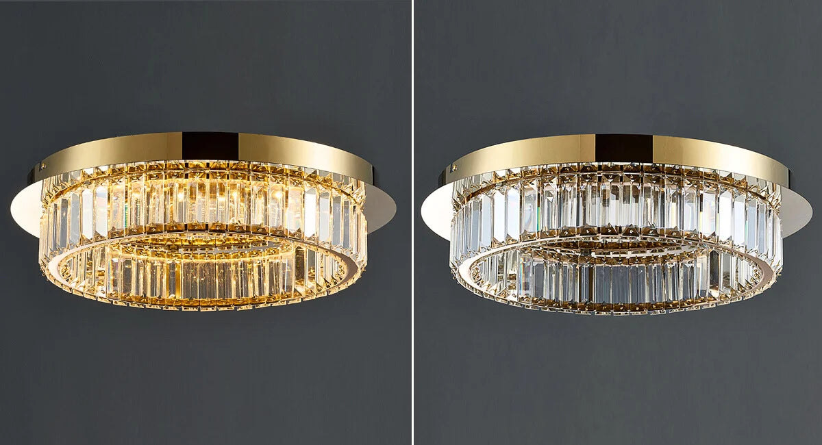 gold crystal ceiling lamp