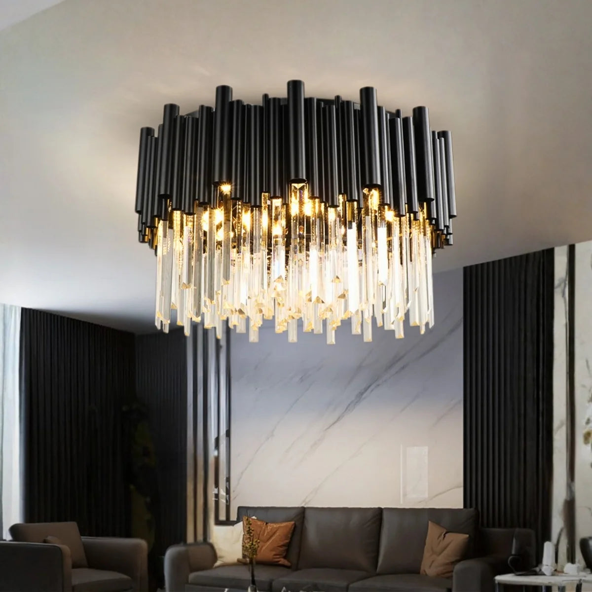 modern black crystal chandelier for ceiling