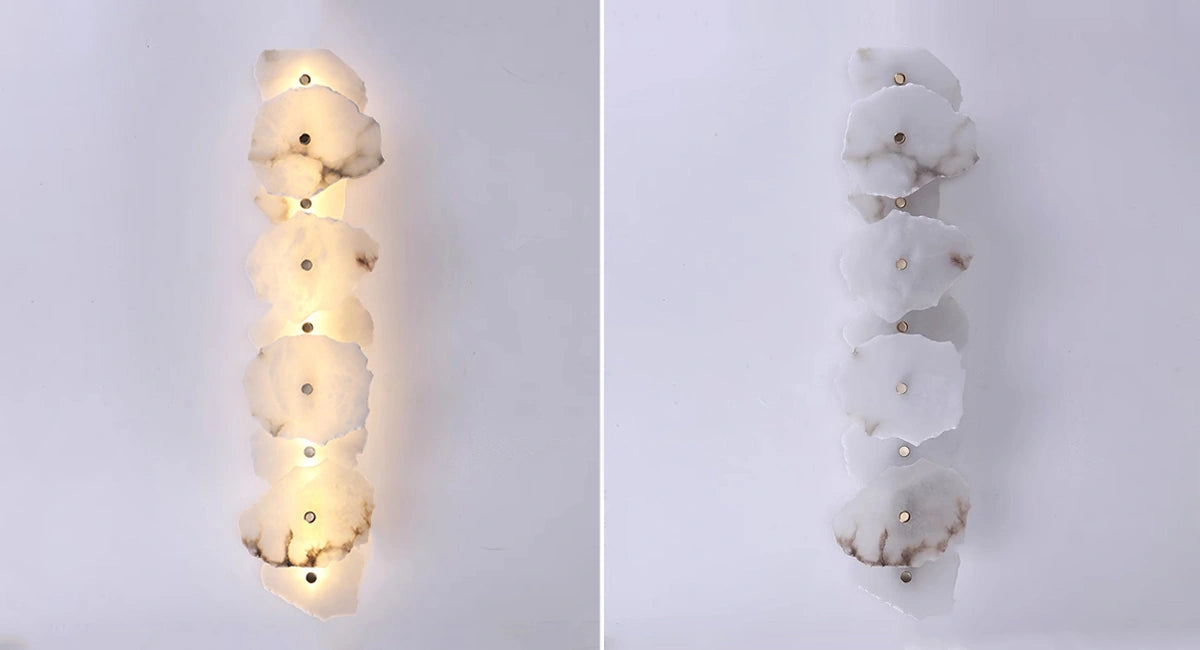 Opal Sconce Modern Wall Sconces-Luxury Marble Creative Wall Light For Living RoomBedroom Real Shot
