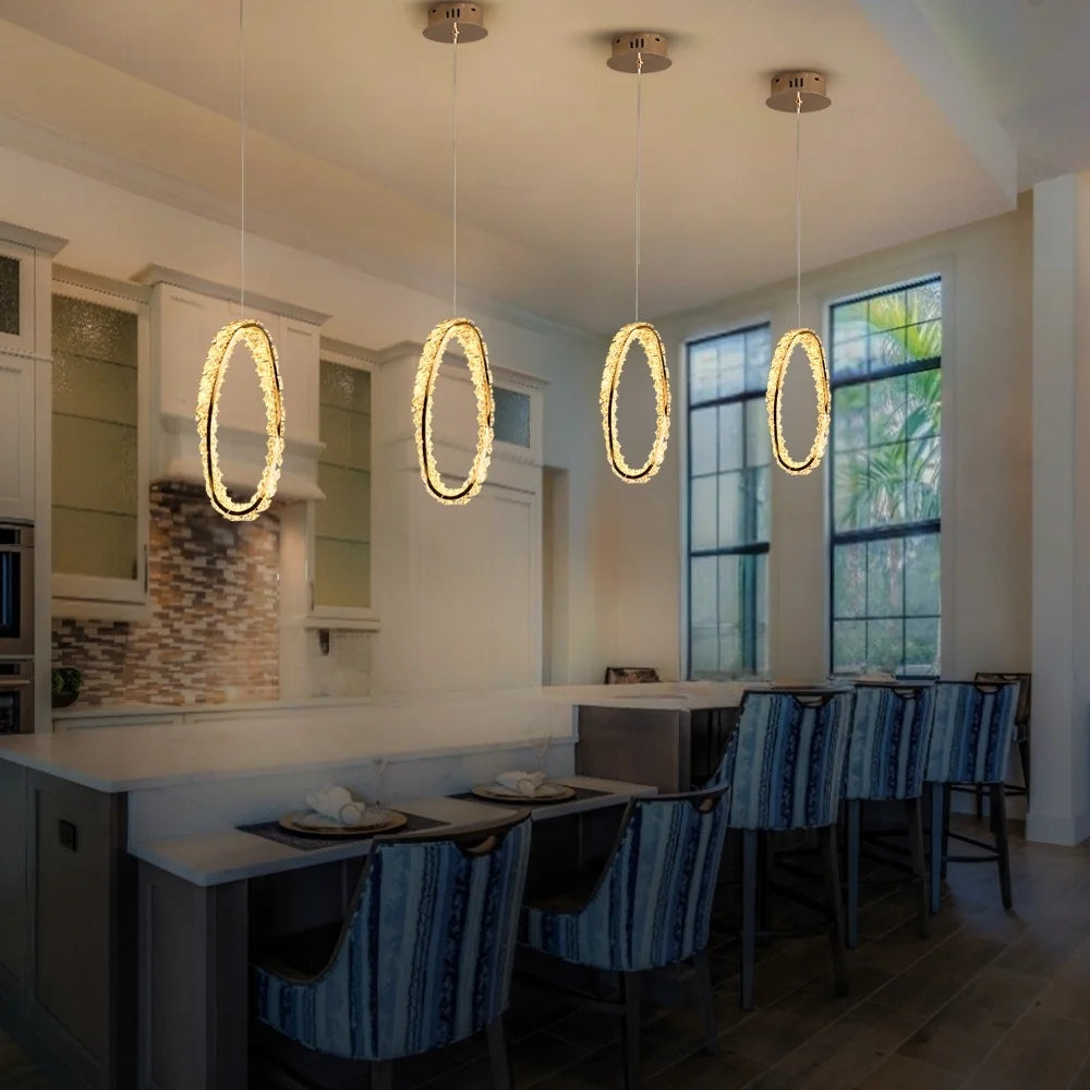 led crystal pendant light