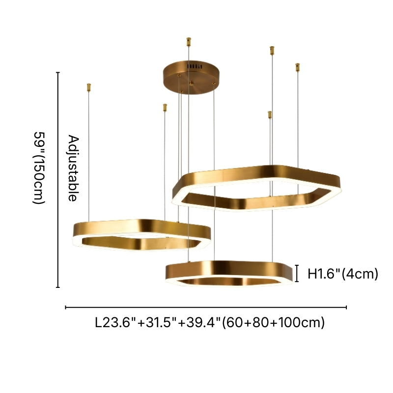 Oris Modern Gold LED Ring Chandelier for Living Room & Dining Room