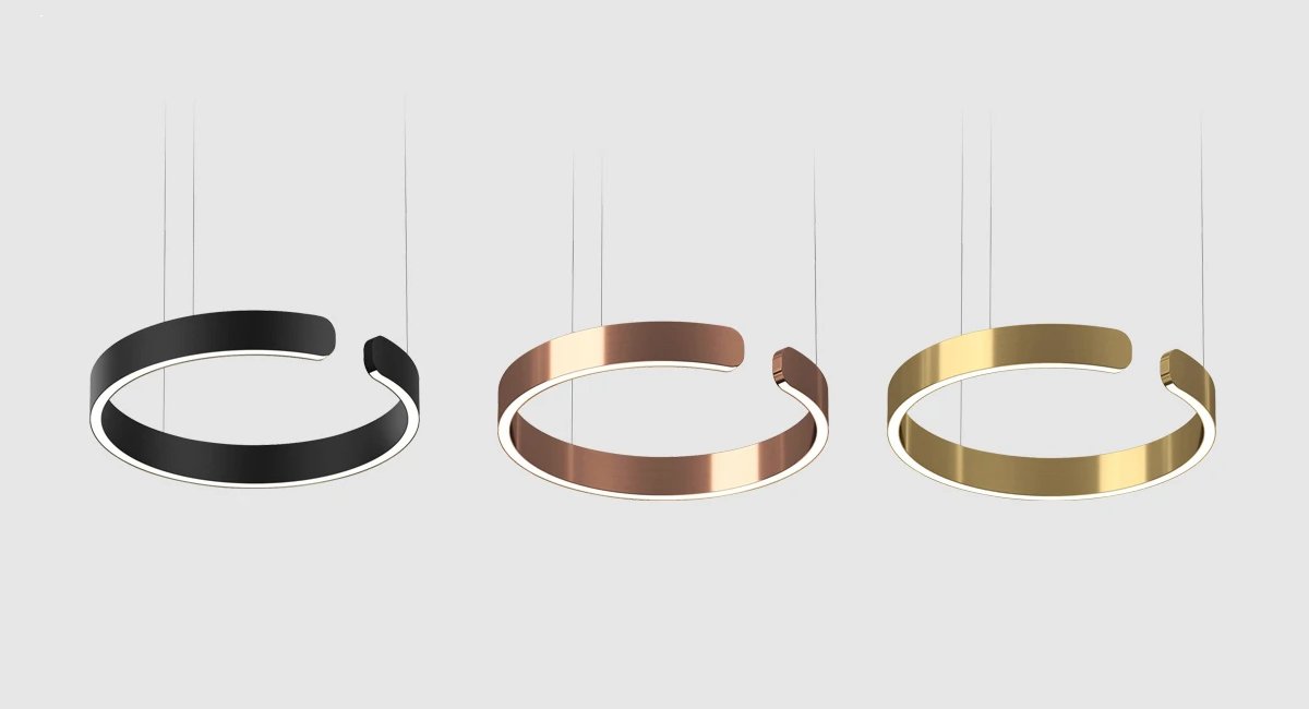 Orla Chandelier-Creative C-shaped LED Acrylic Hanging Light Fixtures Real Shot