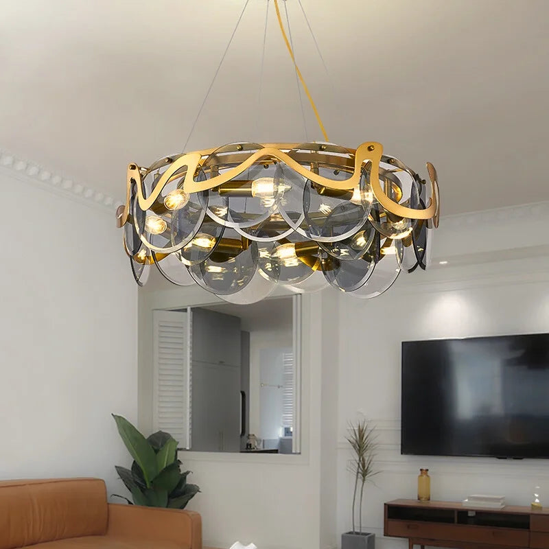 modern designer living chandelier