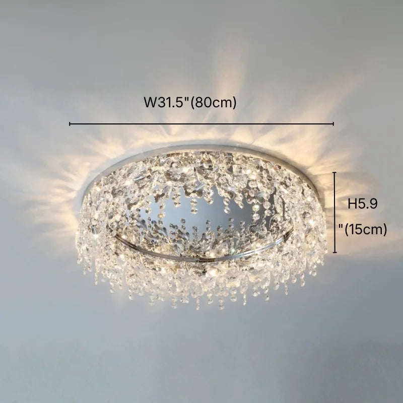 Rain Modern Crystal Ceiling Lamp for Living Room & Dining Room