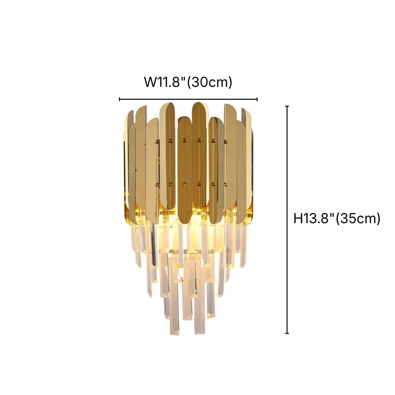 Reflex Luxury Gold/Chrome Crystal Wall Sconce for Bedroom & Hallway