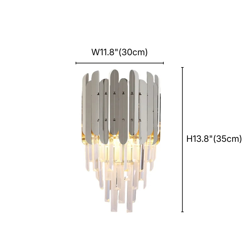 Reflex Luxury Gold/Chrome Crystal Wall Sconce for Bedroom & Hallway