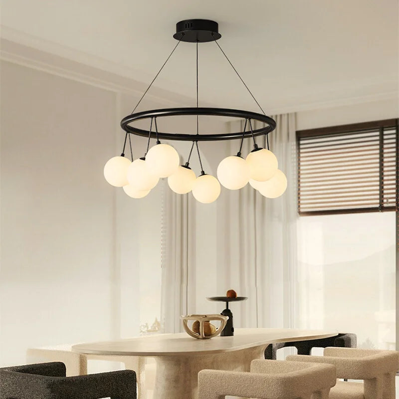 glass globe chandelier