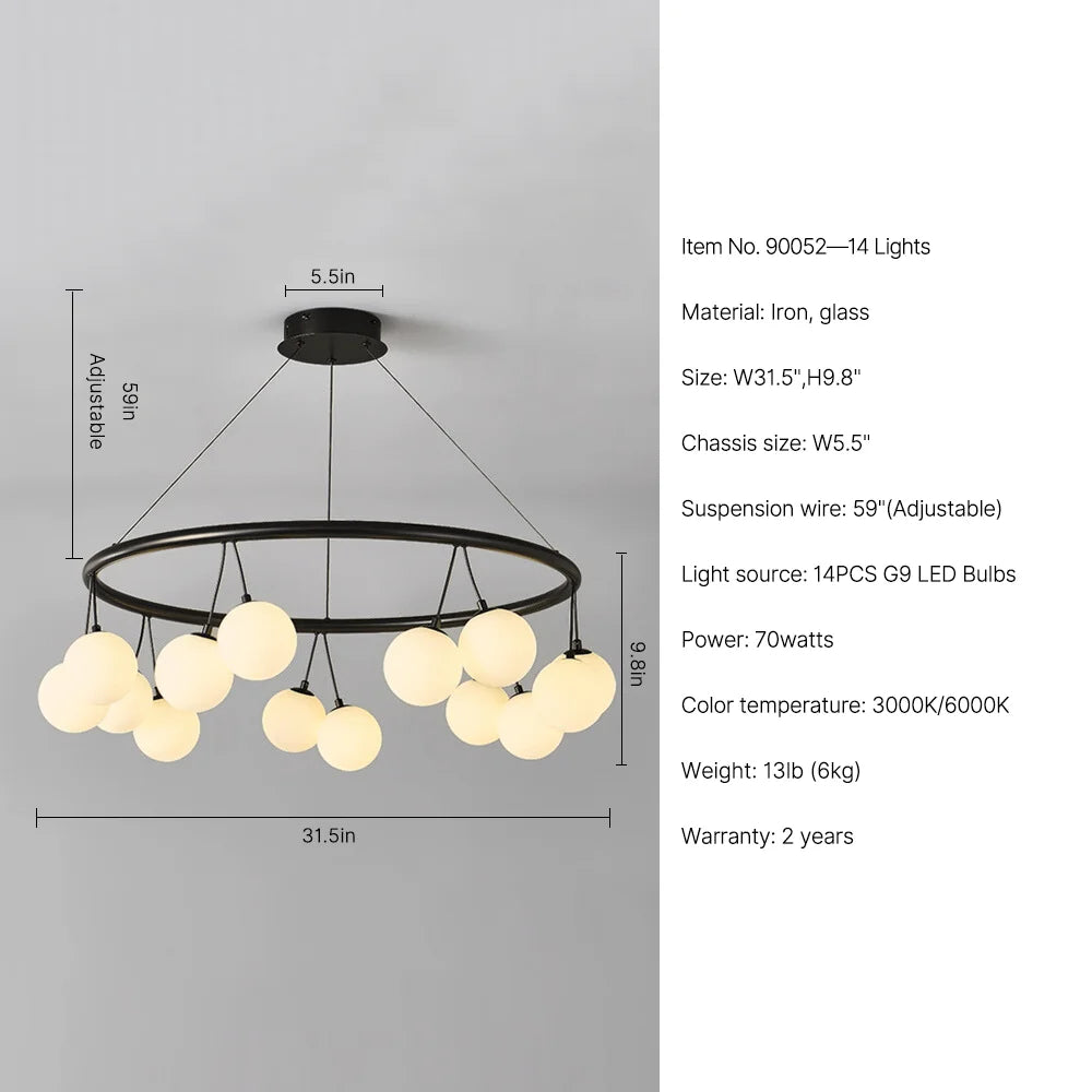 glass globe chandelier