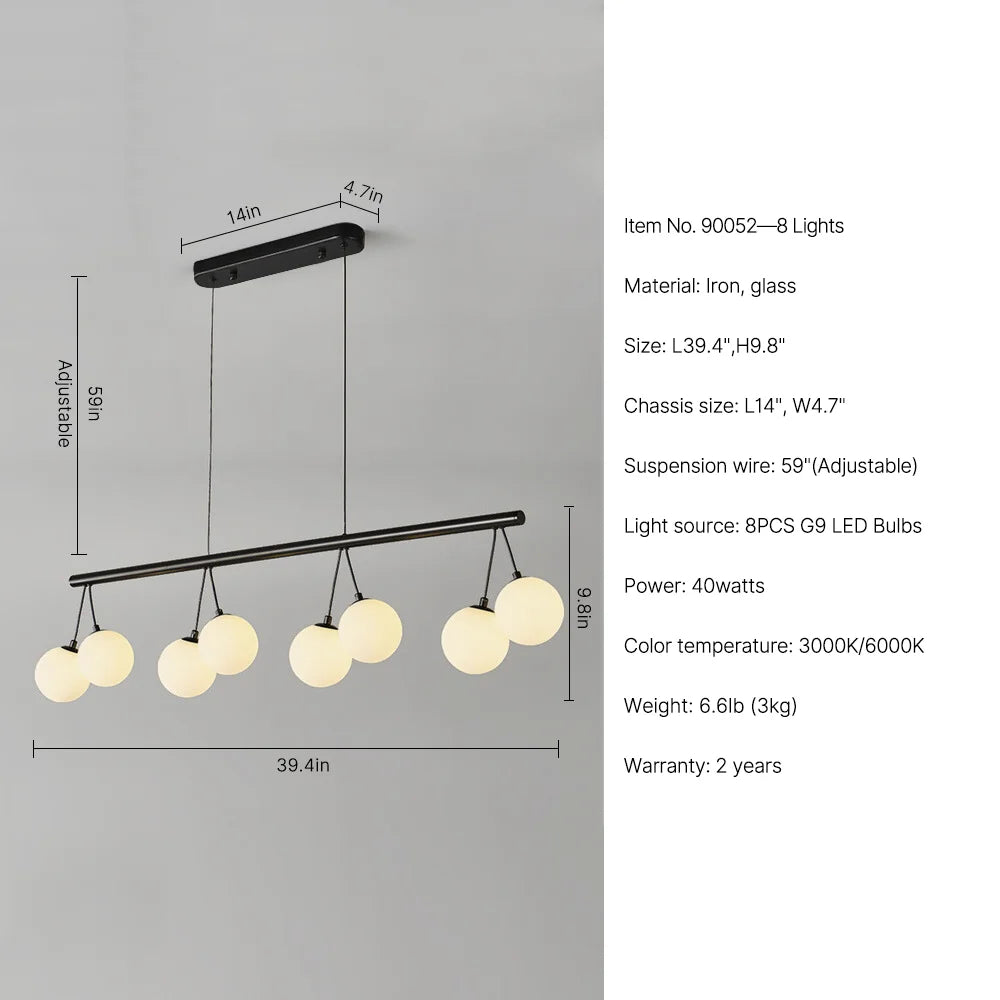 glass globe chandelier