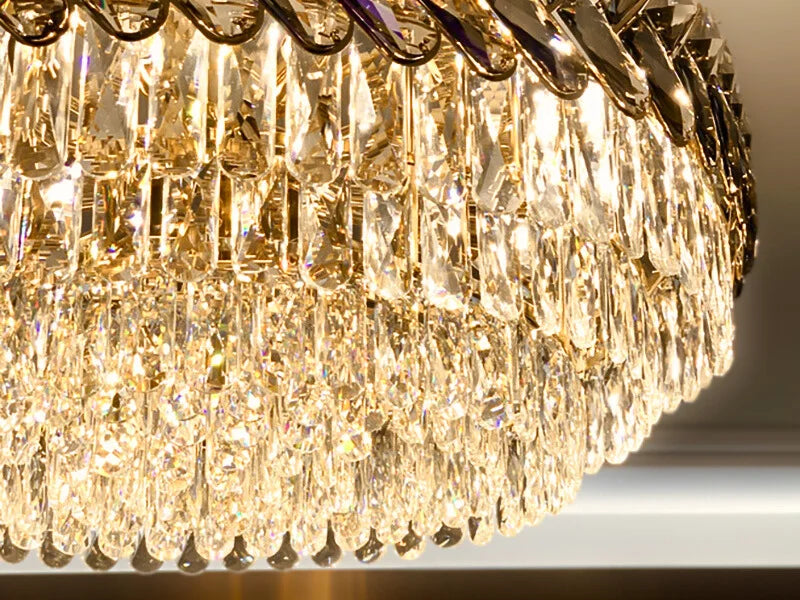 Solis Chandelier - Modern Gold Living Room Crystal Lighting Fixture Detail