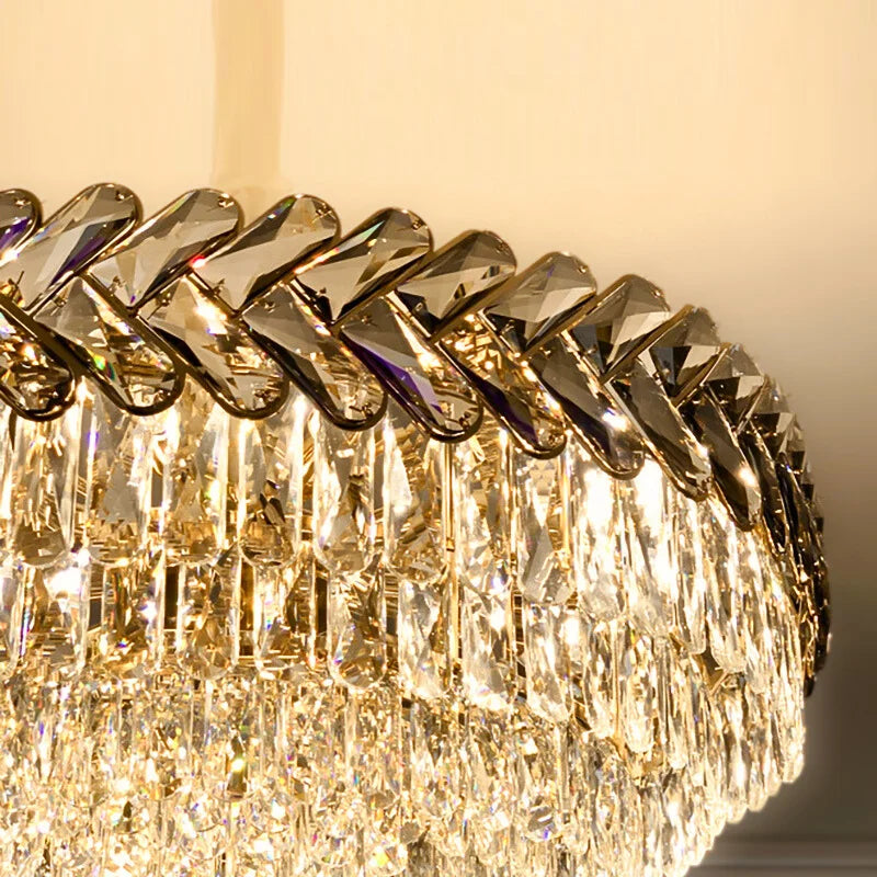 Solis Chandelier - Modern Gold Living Room Crystal Lighting Fixture Detail