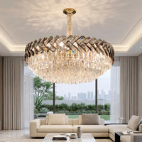 Solis Luxury Modern Crystal Gold Chandelier for Living Room & Dining Room