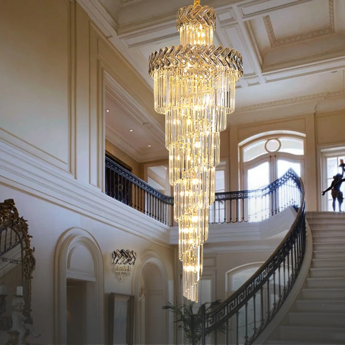 large entryway chandelier