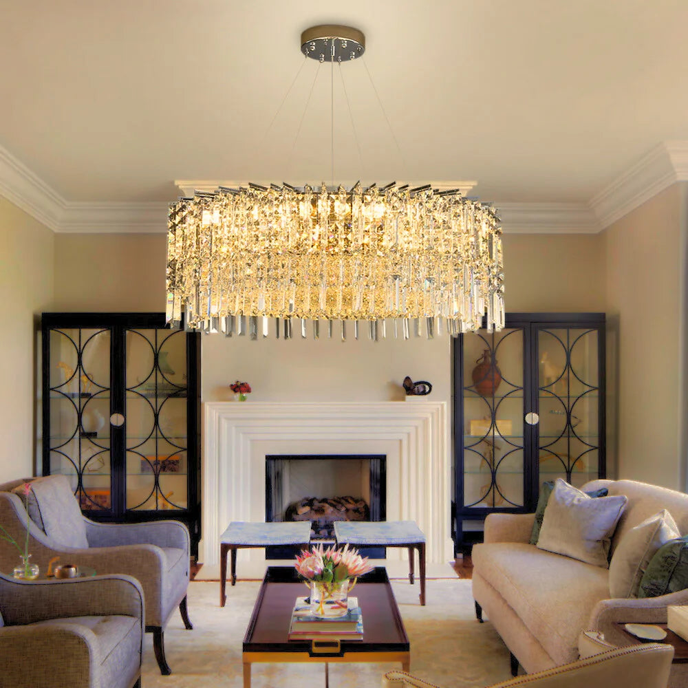 round crystal chandelier