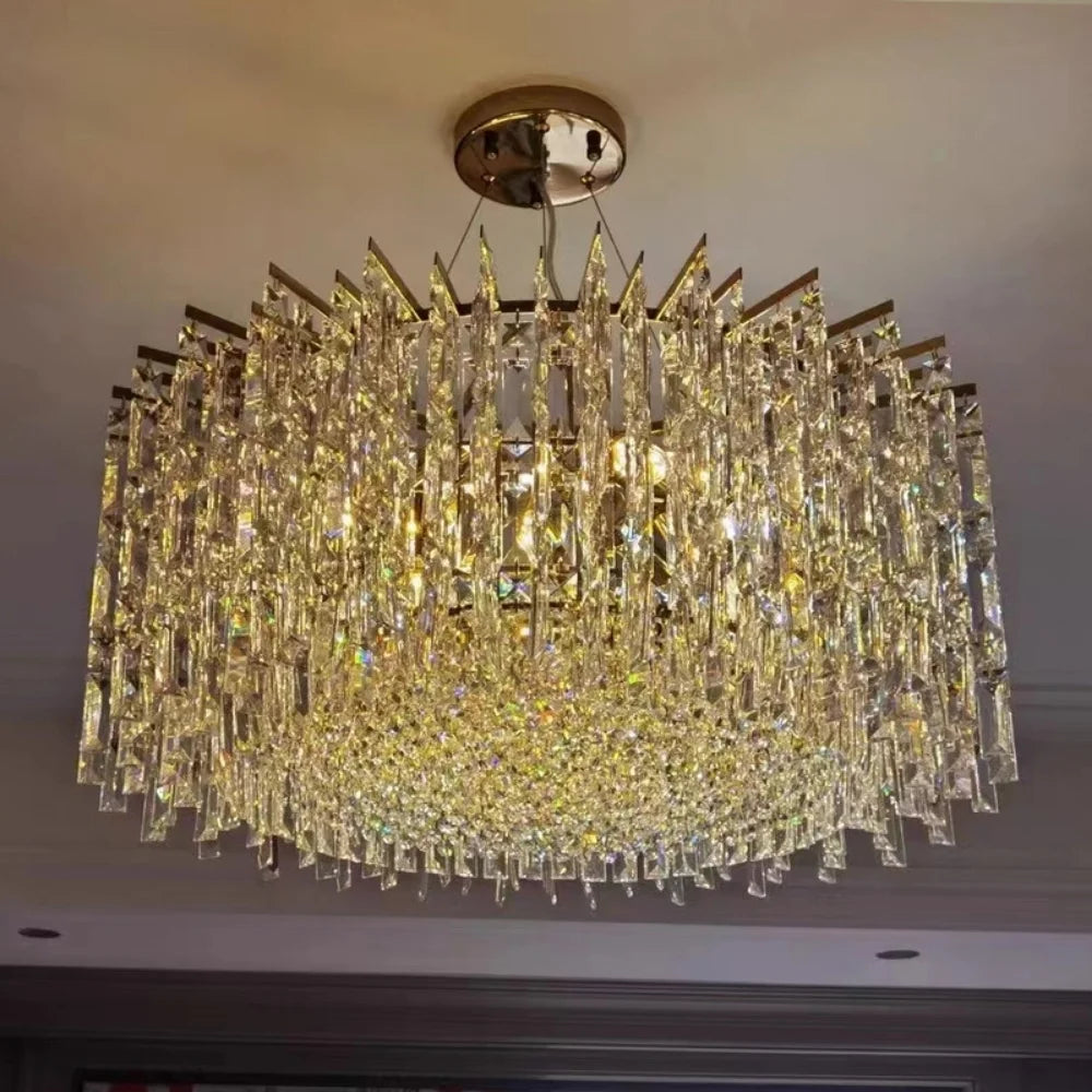 round crystal chandelier