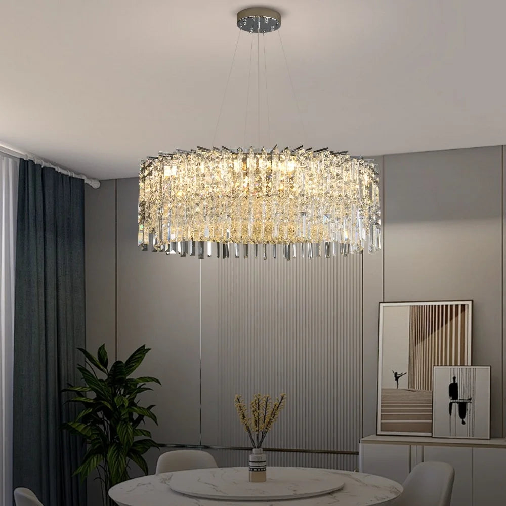 round crystal chandelier