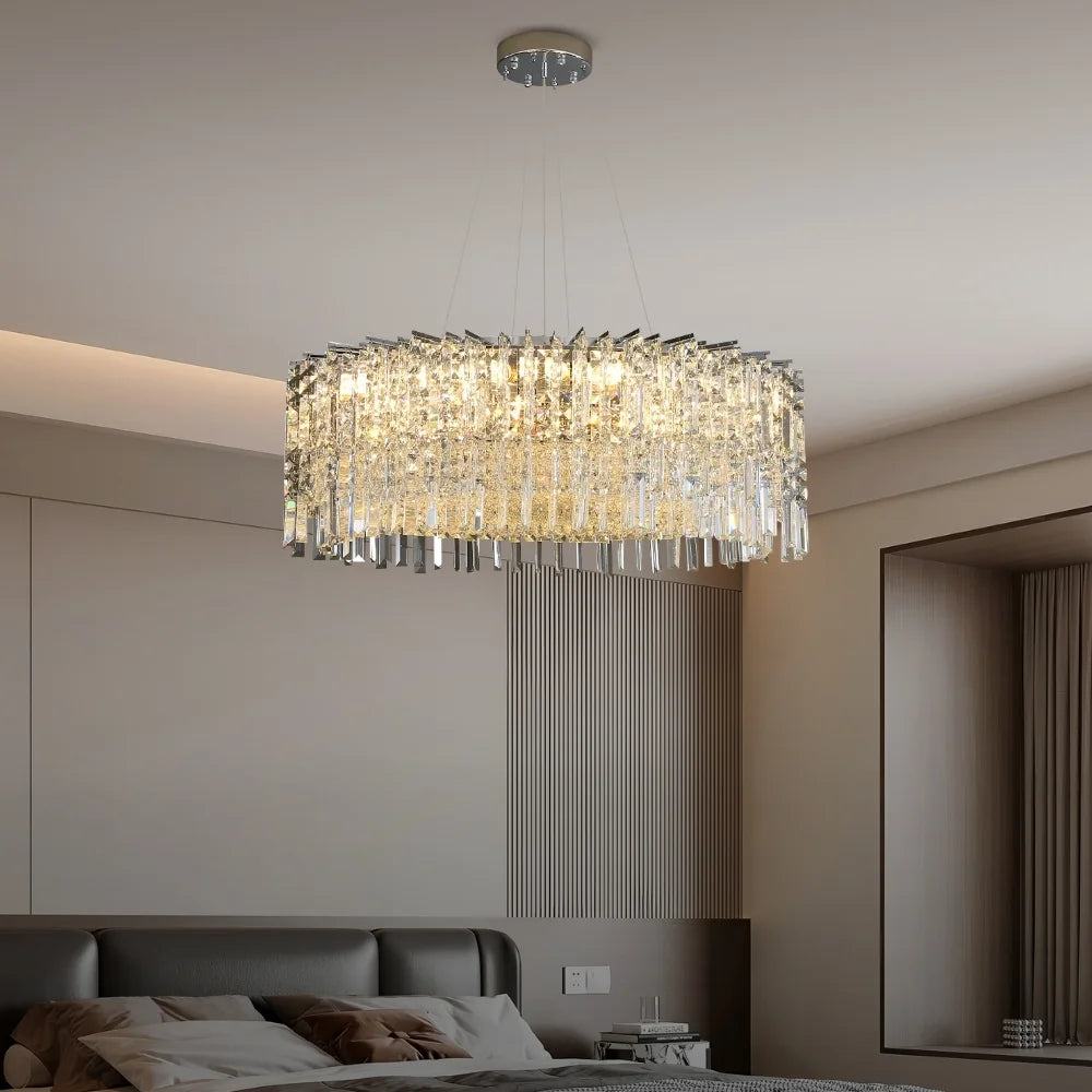 round crystal chandelier