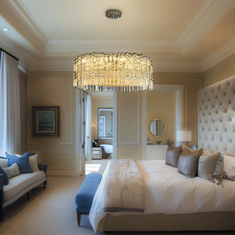 round crystal chandelier