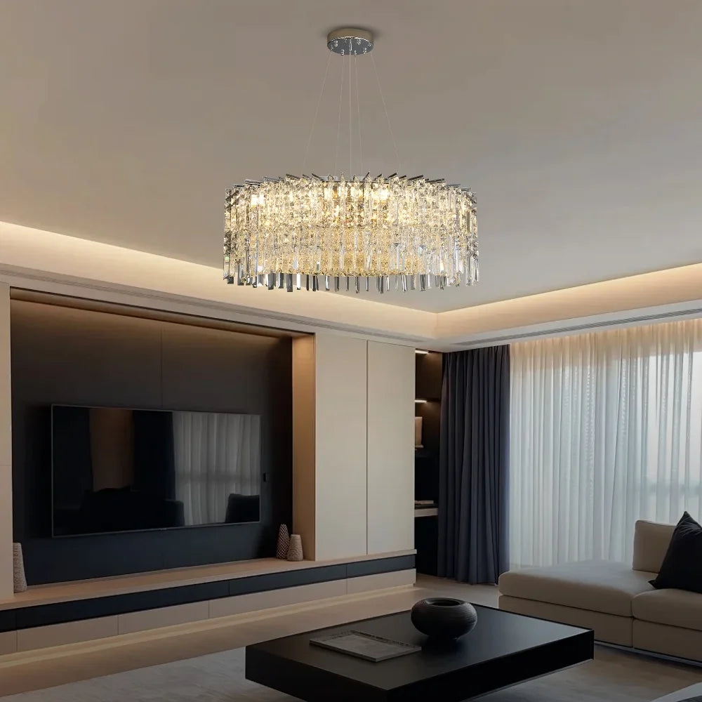 round crystal chandelier