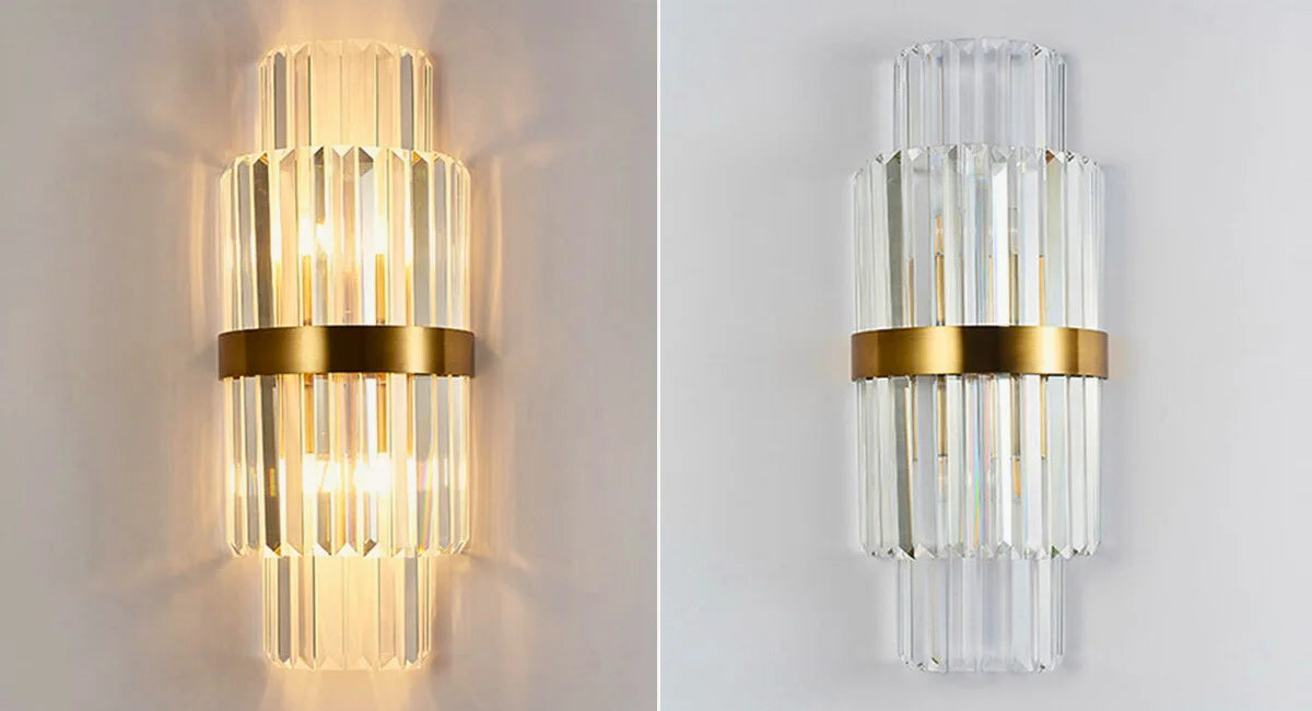 gold crystal wall light