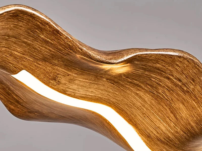 Wave Pendant Light-Creative Faux Wood Pendant Light For Dining Room/lsland Detail