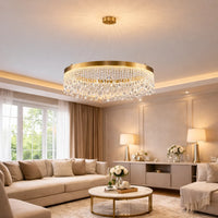 Zara Gold Crystal Chandelier for Living Room & Dining Room