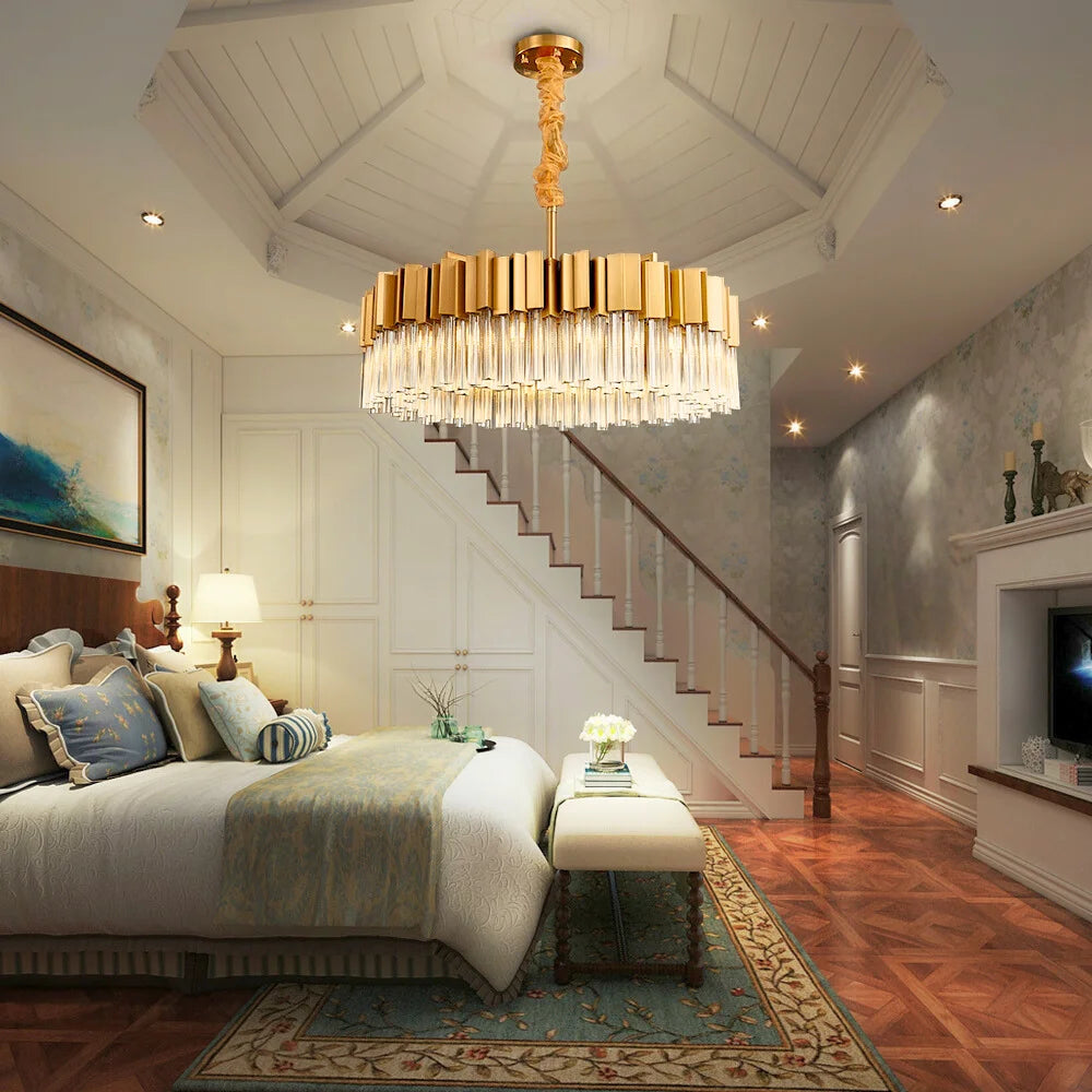 antique gold and crystal chandelier