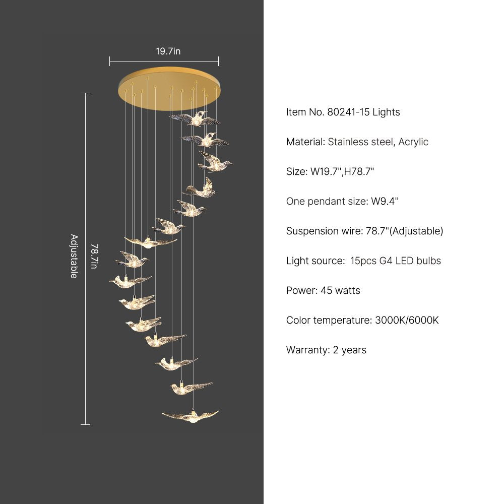 bird chandeliers