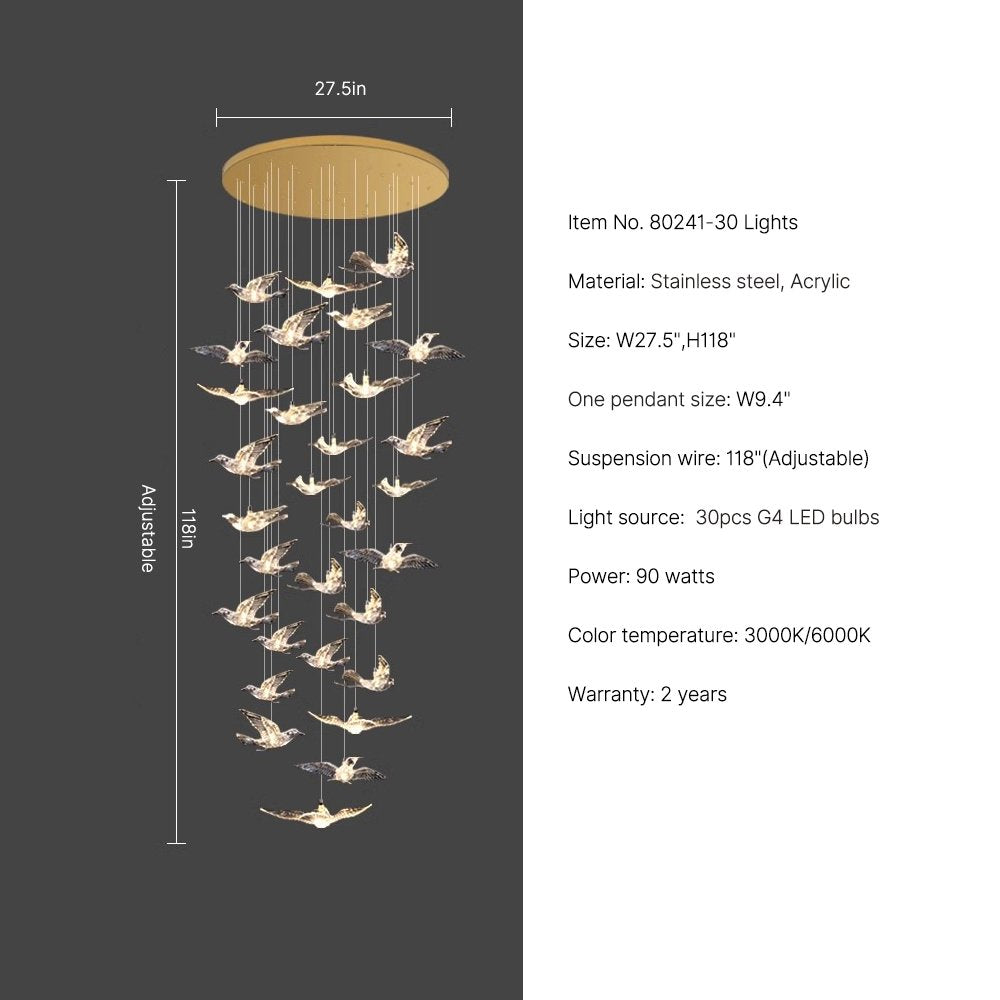 bird chandeliers