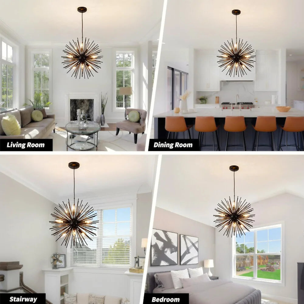 black and gold modern chandelier