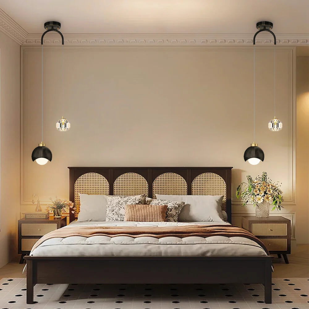 black mini pendant light
