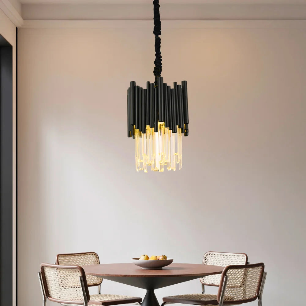 black small crystal chandelier for dining room