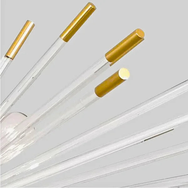 blown glass and gold chandelier