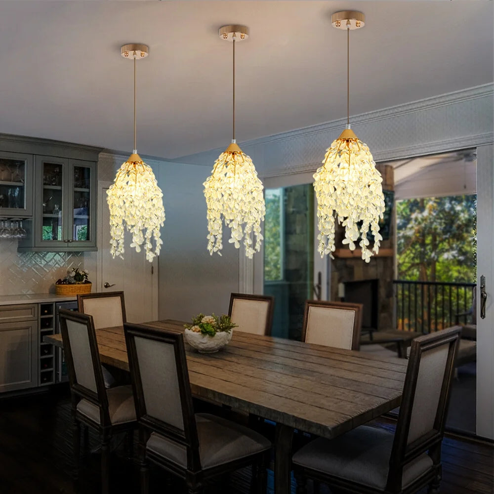 brass glass pendant light