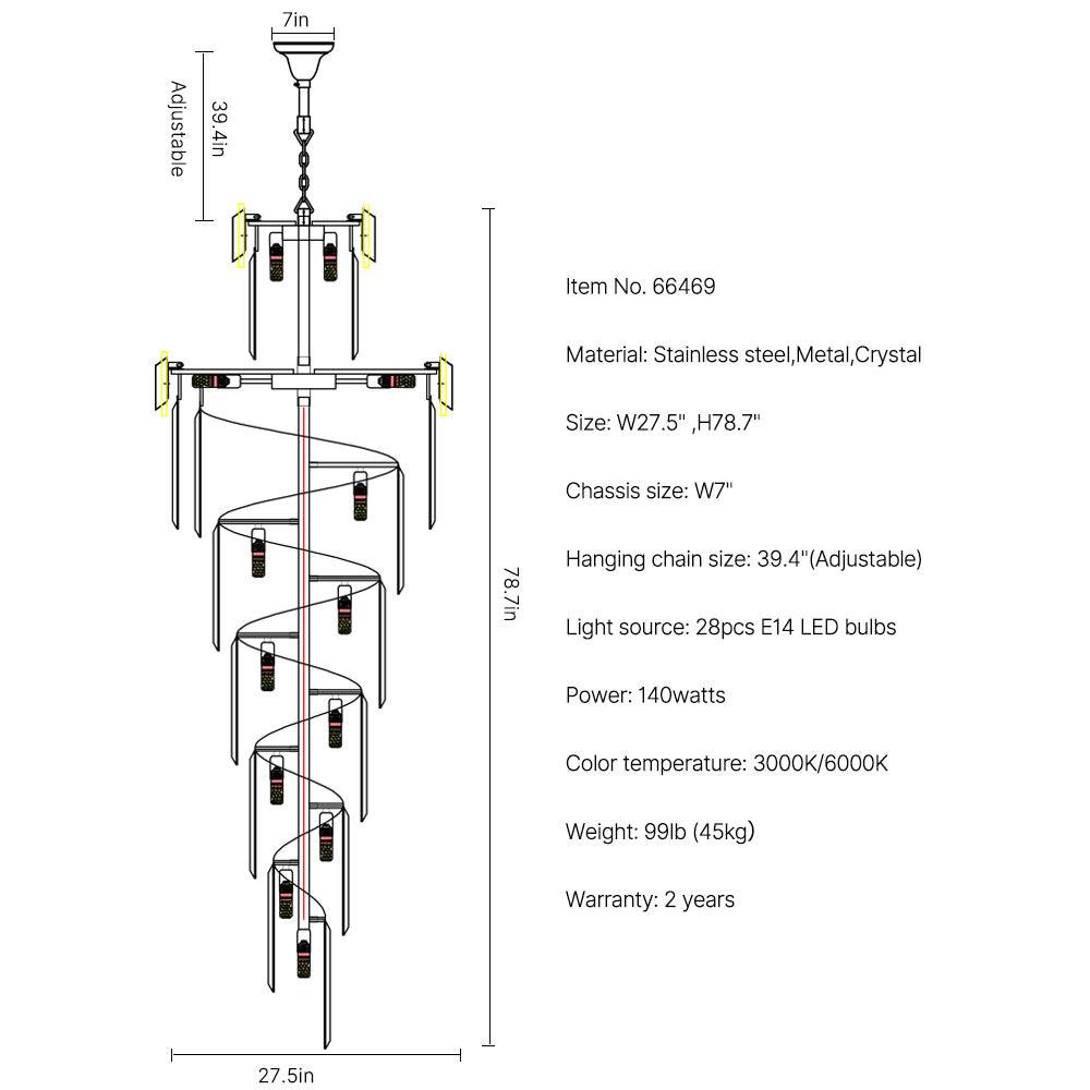 chandelier for staircase modern