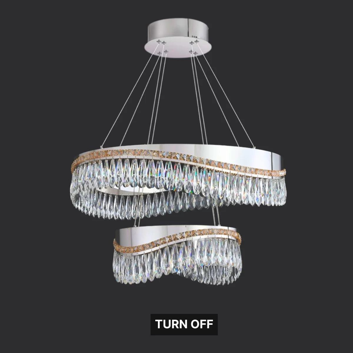 chrome chandelier modern 5 lights