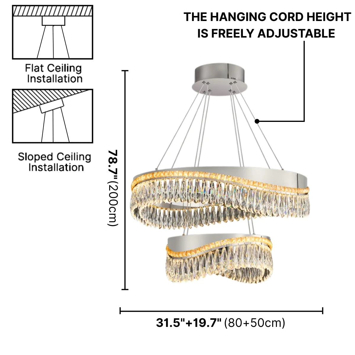 chrome modern chandelier