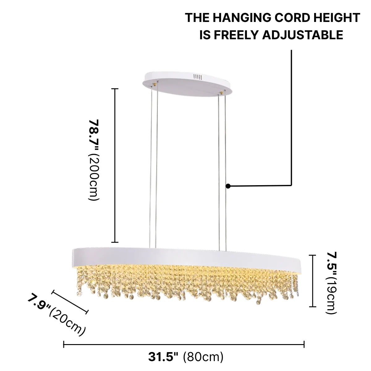 contemporary oval pendant light