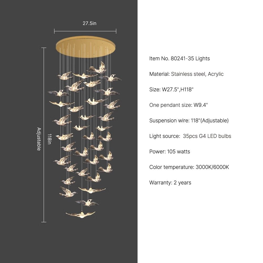 crystal bird chandelier
