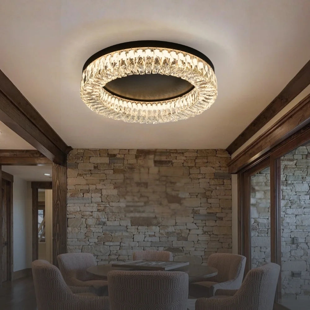 crystal flush mount ceiling light