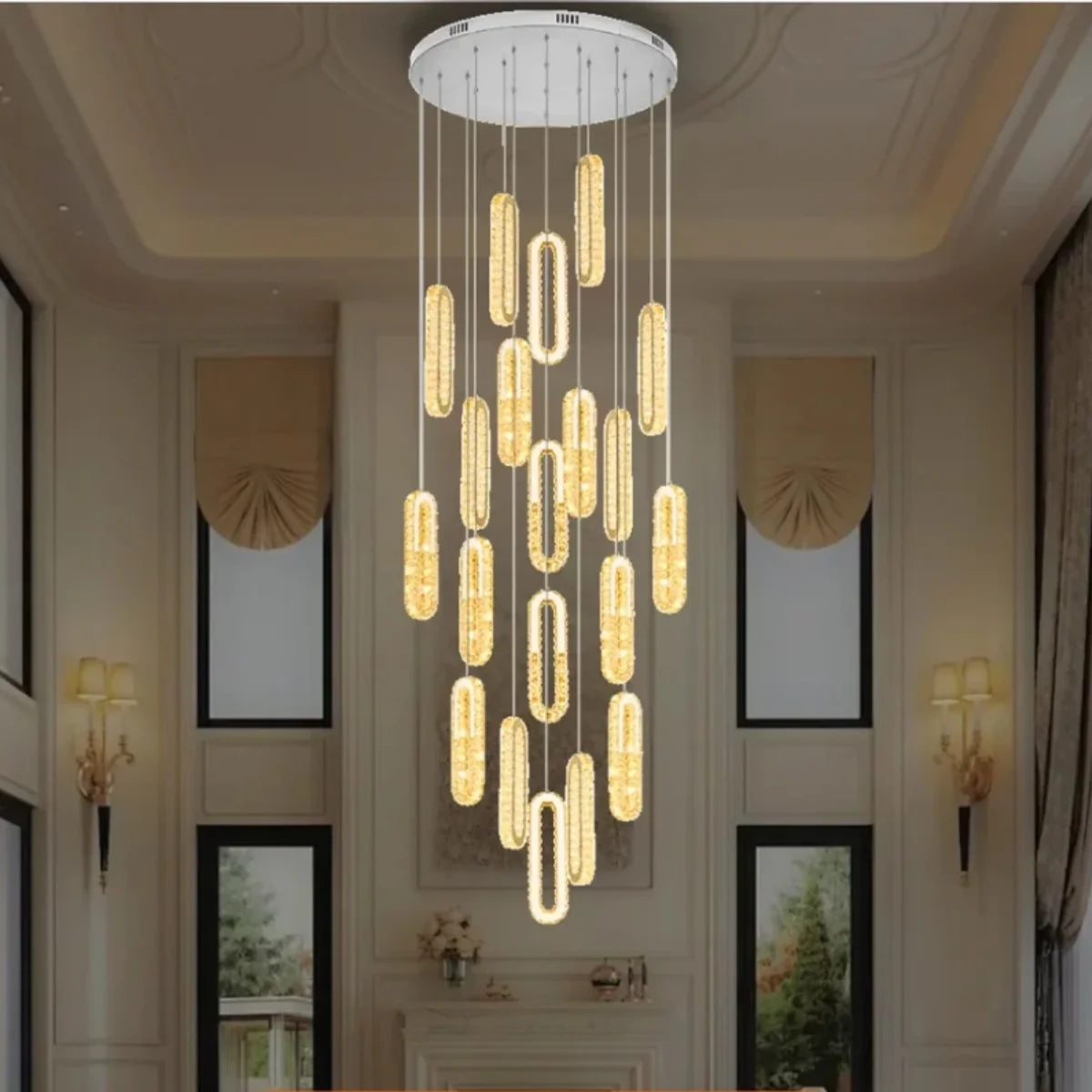 crystal staircase chandelier