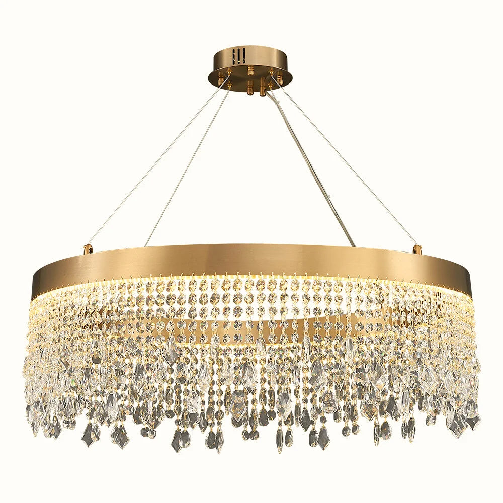 farmhouse chandelier with crystals