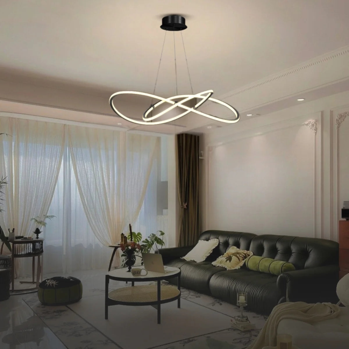 gold and black pendant light