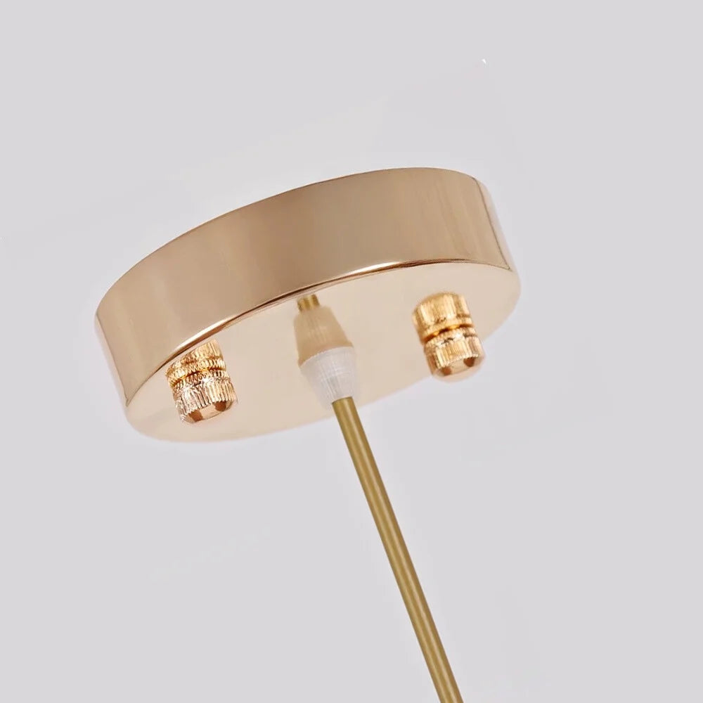 gold and glass pendant light