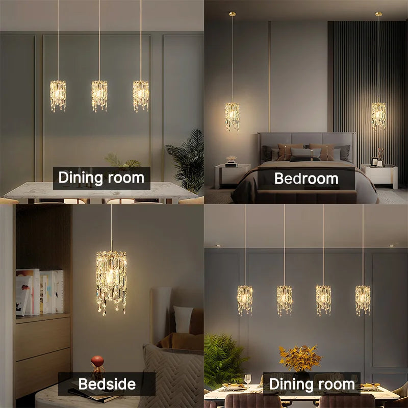 gold crystal hanging light