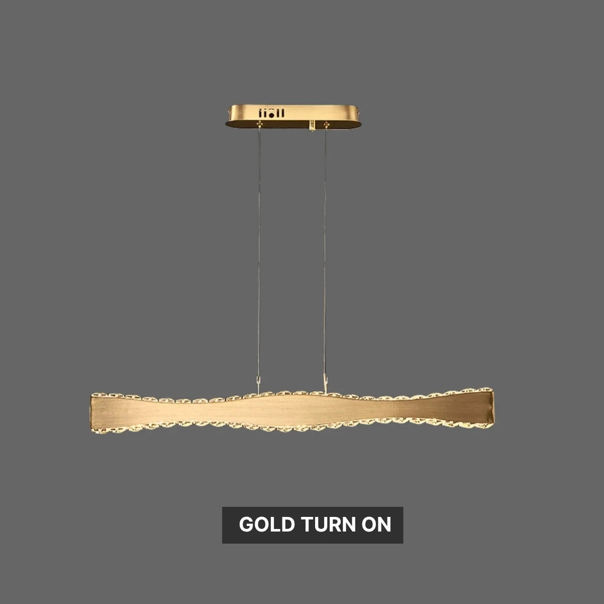 gold rectangular crystal chandelier