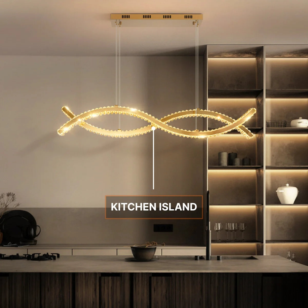 gold twisted chandelier