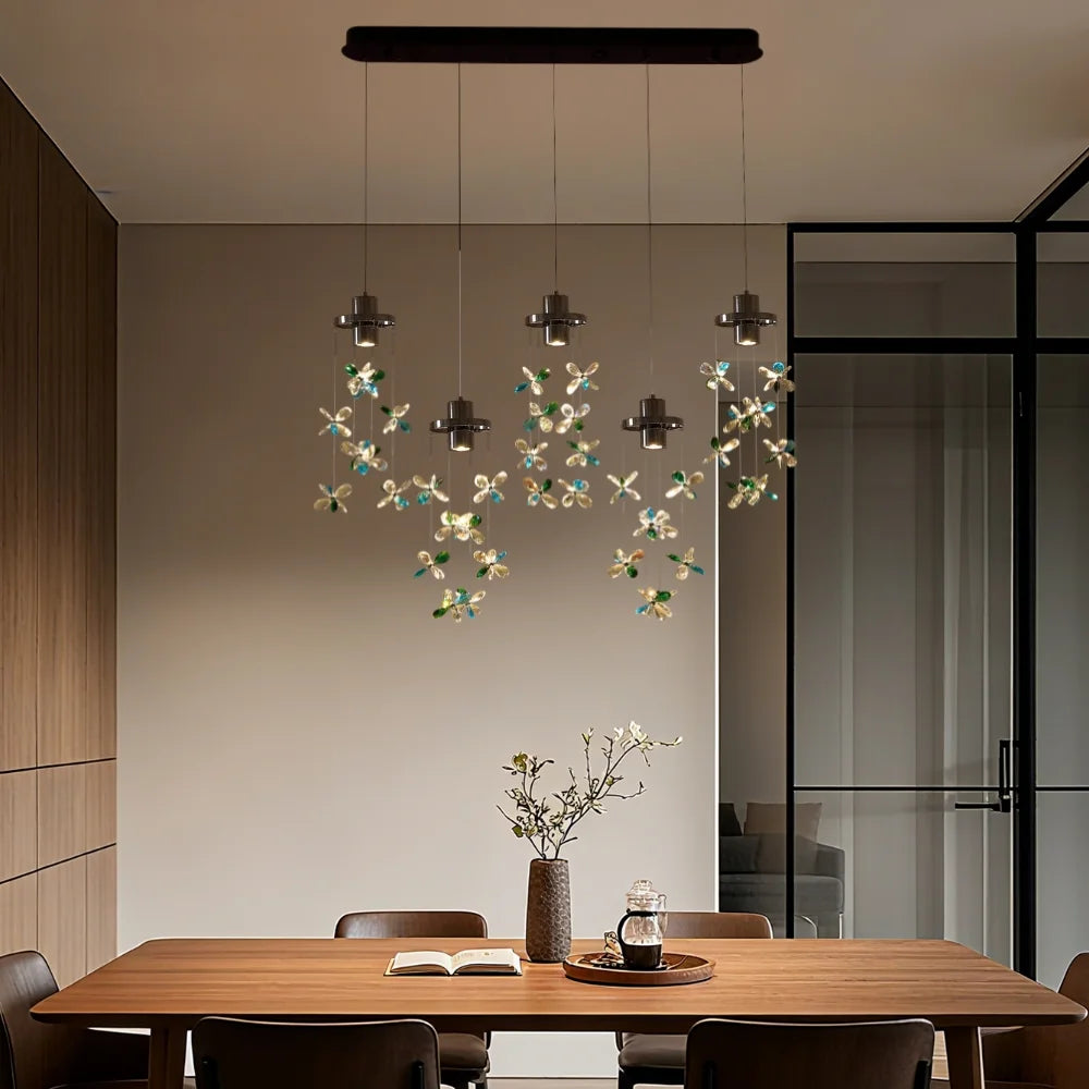 lights above dining table