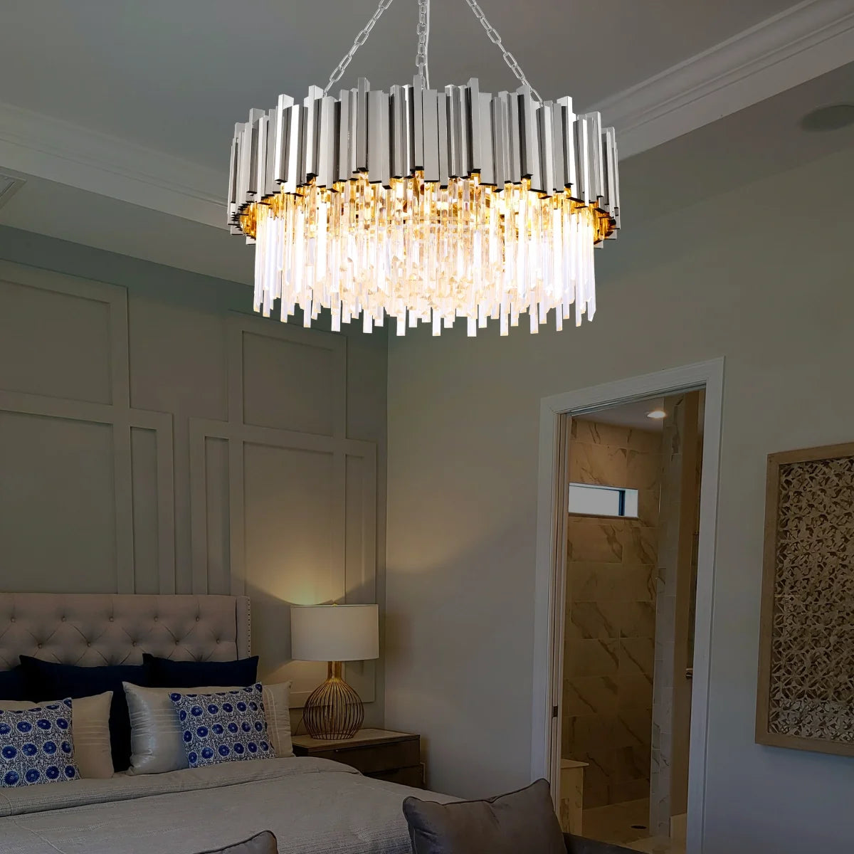 luxury chrome crystal chandelier