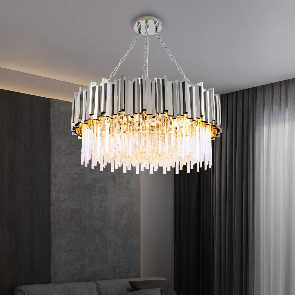 luxury chrome crystal chandelier